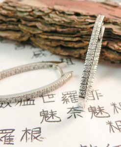 Pendientes criolla oro blanco y brillantes