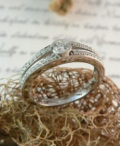 Solitario MS6624 oro blanco y brillantes