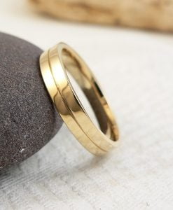 Alianza boda plana 4mm con corte A1140-001